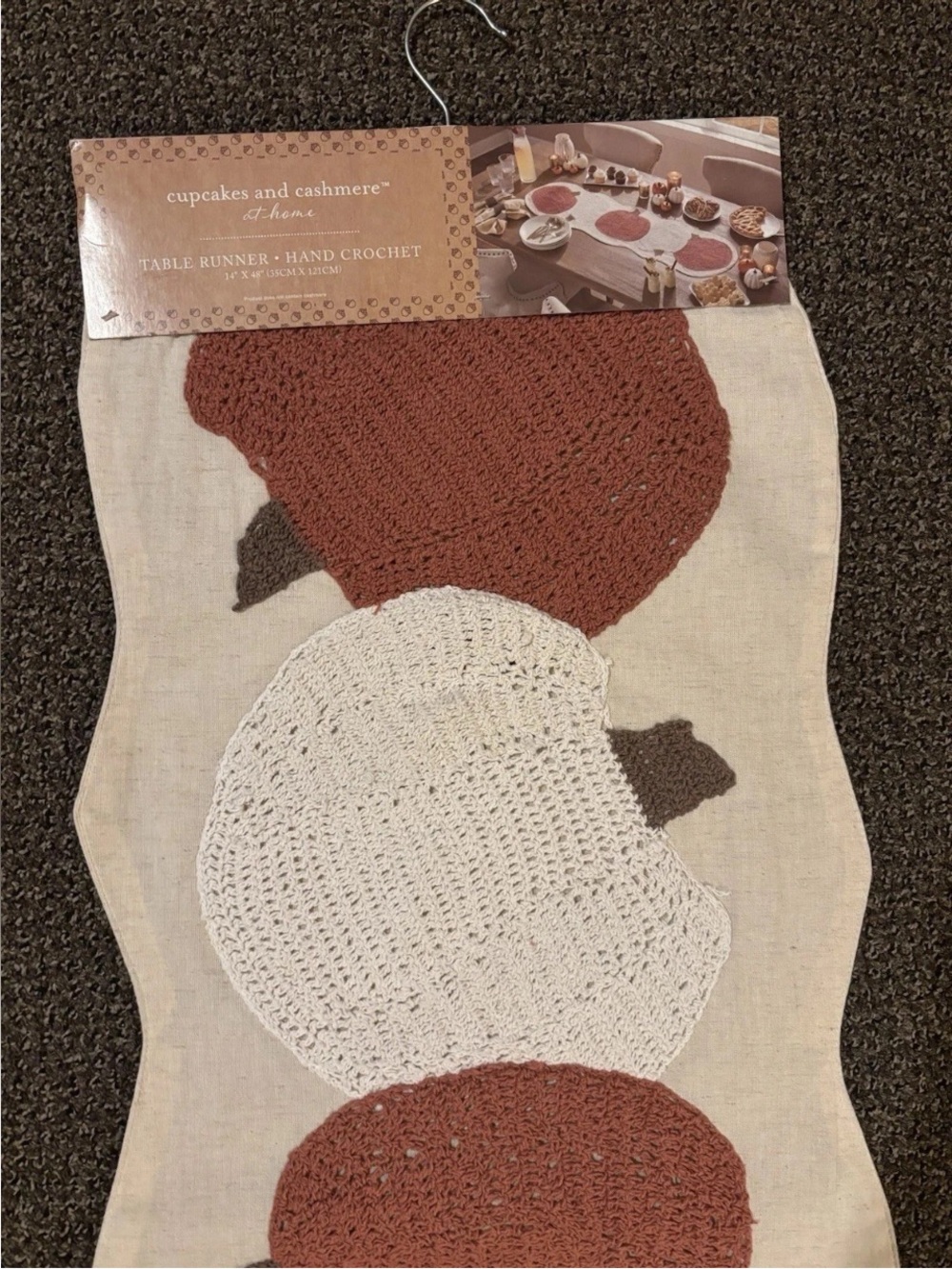 Cupcakes & Cashmere Crocheted Cotton Pumpkin Table Runner